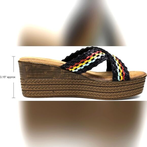 (65-1655) Vepose Wedge Sandals Platform Sz 37 (6.5) - Picture 8 of 9